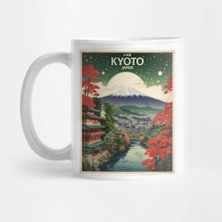 Kyoto Japan Starry Night Vintage Tourism Travel Mug